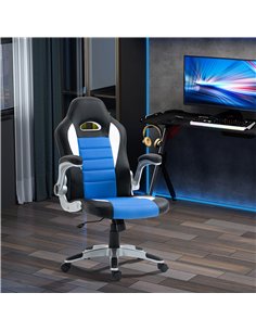 HOMCOM Computer Gaming Chair, Office Desk Swivel Chair, PU Leather Racing Chair with 90° Flip-up Armrest, Adjustable Height and  2