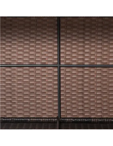 Outsunny PE Rattan Garden Coffee Table with Glass Table Top - Brown