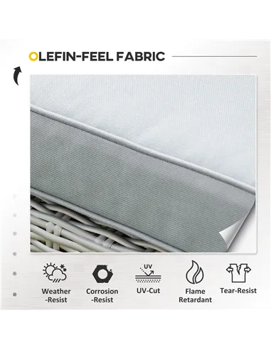 Outsunny 5 Pieces Outdoor PE Rattan Garden Furniture with Cushions, Patio Lounge Adjustable Backrest Chairs, Footstools and Cool