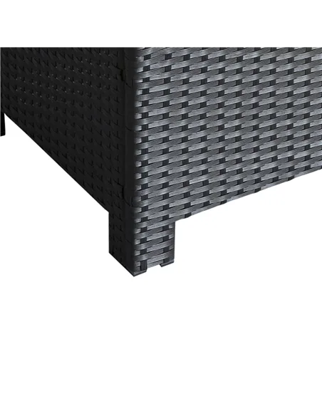 Outsunny PE Rattan Coffee Table, Rectangular Outdoor Coffee Table with Tempered Glass Top, 70 KG Capacity for Garden, Balcony, T