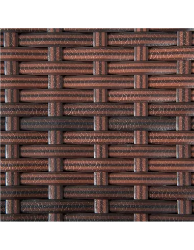 Outsunny Outdoor Rattan Side Table Coffee Table with Plastic Board, Full Woven Table Top for Patio, Garden, Balcony, Mixed Brown