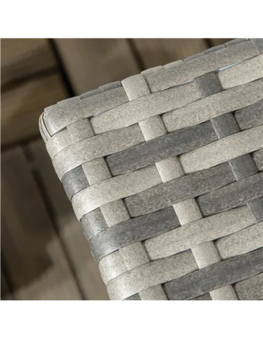 Outsunny Rattan Side Table, Outdoor Coffee Table with Plastic Board Under the Full Woven Table Top for Patio, Garden, Balcony, M