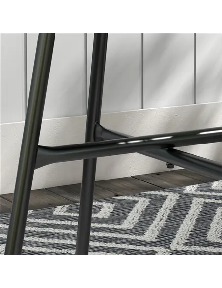 Outsunny Rattan Side Table, Round Outdoor Coffee Table, with Round PE Rattan and Tempered Glass Tabletop for Patio, Garden, Balc