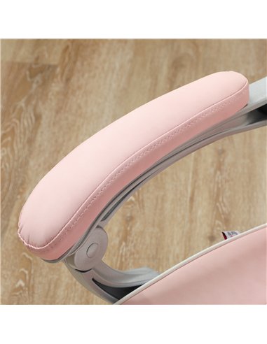 HOMCOM Faux Leather Reclining Gaming Chair, with Footrest - Pink/White