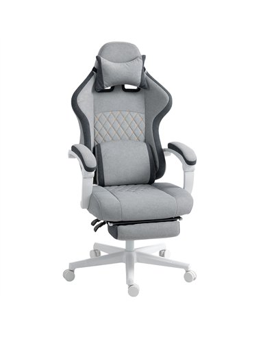 HOMCOM Ergonomic High Back Gaming Chair for Adults, Printed Velvet Computer Recliner Chair with Footrest, Lumbar Support, Adjust