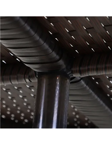 Outsunny PE Rattan Ice Bucket Table, Height Adjustable Liftable Outdoor Drinks Cooler, 52 cm Round Garden Beer Cocktail Table wi