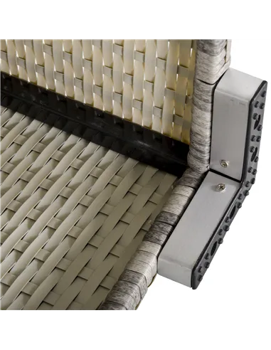 Outsunny Outdoor PE Rattan Furniture with Cushions, Garden Armless Chair with Adjustable Footpads and Back Support Cushion, for 