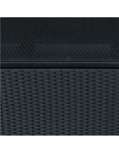 Outsunny PE Wicker Side Table Rattan Garden Furniture with Four Foot Pads, Rust & Mild Weather Damage Resistant, Black