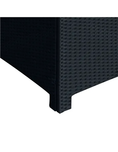 Outsunny PE Wicker Side Table Rattan Garden Furniture with Four Foot Pads, Rust & Mild Weather Damage Resistant, Black