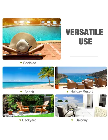 Outsunny 2 Seater Rattan Lounger Adjustable Double Chaise Chair Loveseat w/ Cushion Black