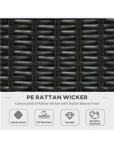 Outsunny Outdoor PE Rattan Gas Fire Pit Table, Patio Square Propane Heater with Marble Desktop, Rain Cover, Glass Windscreen, an