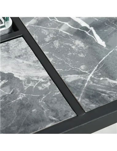 Outsunny Outdoor PE Rattan Gas Fire Pit Table, Patio Square Propane Heater with Marble Desktop, Rain Cover, Glass Windscreen, an