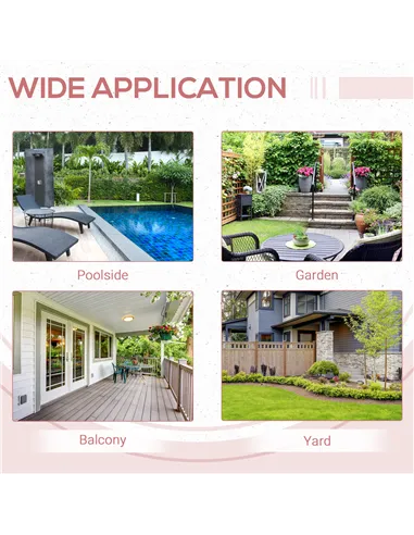 Outsunny Square PE Wicker Rattan Folding Table - Black