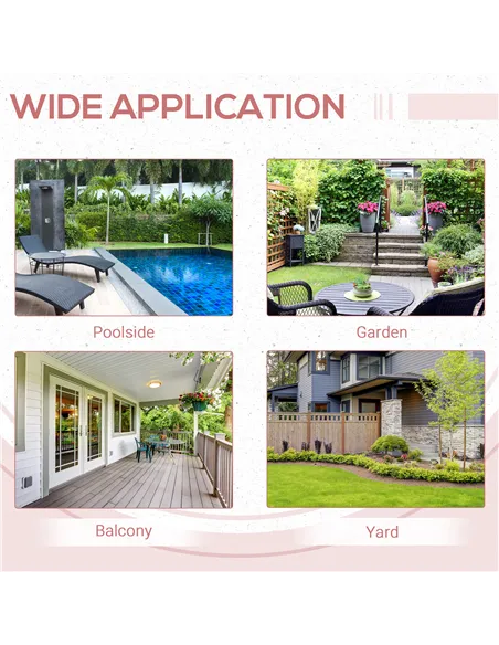 Outsunny Square PE Wicker Rattan Folding Table - Black