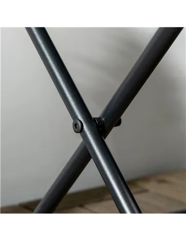 Outsunny Square PE Wicker Rattan Folding Table - Black