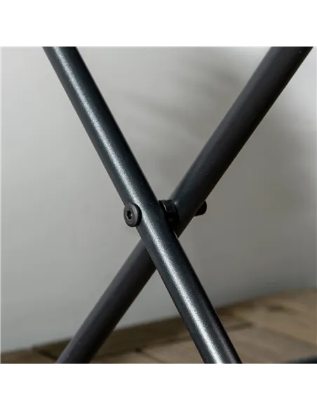 Outsunny Square PE Wicker Rattan Folding Table - Black