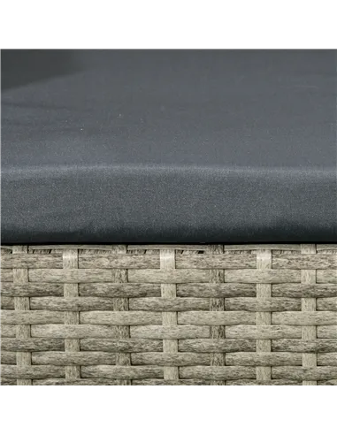 Outsunny Two-Seat Rattan Chair, with Middle Table - Light Grey