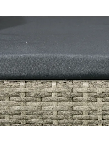 Outsunny Two-Seat Rattan Chair, with Middle Table - Light Grey