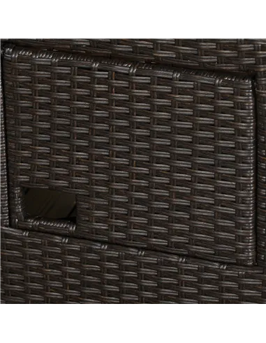 Outsunny Outdoor Recliner Chair with Adjustable Backrest and Footrest, Cushion, Side Tray, Khaki/Brown