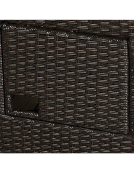 Outsunny Outdoor Recliner Chair with Adjustable Backrest and Footrest, Cushion, Side Tray, Khaki/Brown