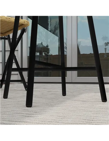 Outsunny Rattan Border Outdoor Side Table - Natural Wood Finish