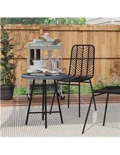 Outsunny Rattan Border Outdoor Side Table - Grey 2