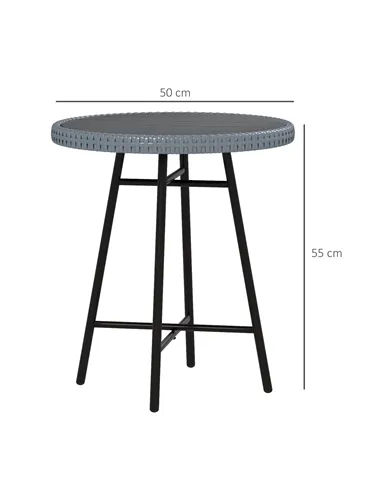 Outsunny Rattan Border Outdoor Side Table - Grey