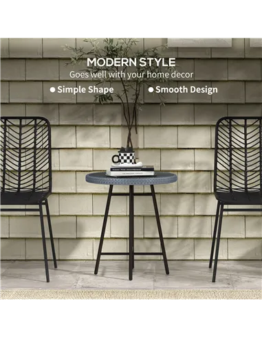 Outsunny Rattan Border Outdoor Side Table - Grey