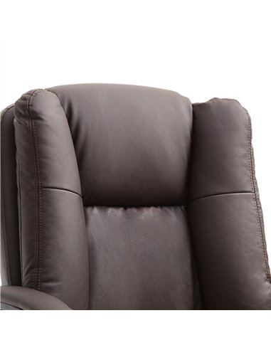 HOMCOM Office Chair, Computer Desk Chair, PU Leather Mid Back Executive Chair with Adjustable Height and Swivel Rolling Wheels f