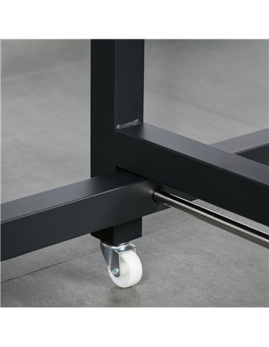 HOMCOM Folding Dining Table, Industrial Drop Leaf Table with Wheels and Metal Frame for Kitchen, Dining Room, Space Saving, Rust