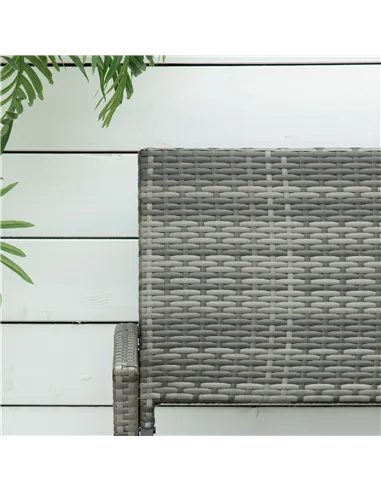 Outsunny 2 Seater Poly Rattan Garden Bench, All Weather Wicker Garden Loveseat, Outdoor Seating Bench with 240 Load Capacity, Ba