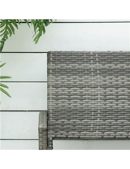 Outsunny 2 Seater Poly Rattan Garden Bench, All Weather Wicker Garden Loveseat, Outdoor Seating Bench with 240 Load Capacity, Ba