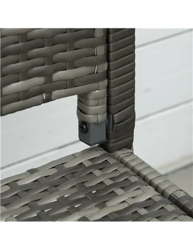 Outsunny 2 Seater Poly Rattan Garden Bench, All Weather Wicker Garden Loveseat, Outdoor Seating Bench with 240 Load Capacity, Ba