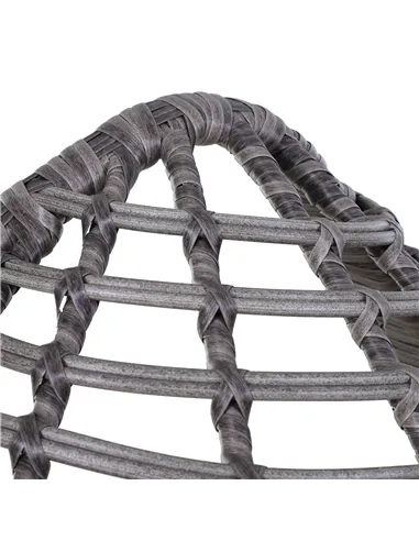 Outsunny Garden Egg Chair, Teardrop Outdoor PE Rattan Chair with Full-body Soft Padded Cushion, Grey