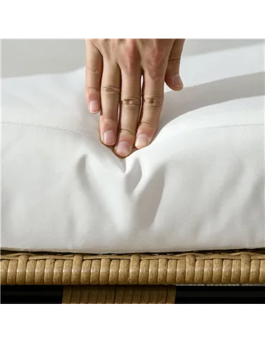 Outsunny Rattan Egg Chair with Cushions and Pillows, Khaki