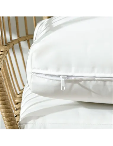 Outsunny Rattan Egg Chair with Cushions and Pillows, Khaki