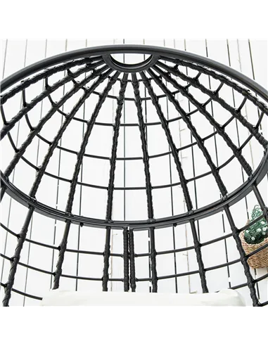 Outsunny 360° Swivel Egg Chair, Garden Rattan Swivel Chair with Thickened Cushion and Pillow, 150 KG Capacity for Indoor Outdoor