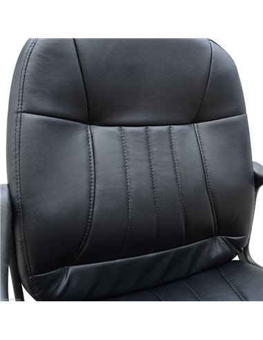 HOMCOM Swivel Executive Office Chair, PU Leather Computer Desk Chair with Adjustable Height, Wheels, Black