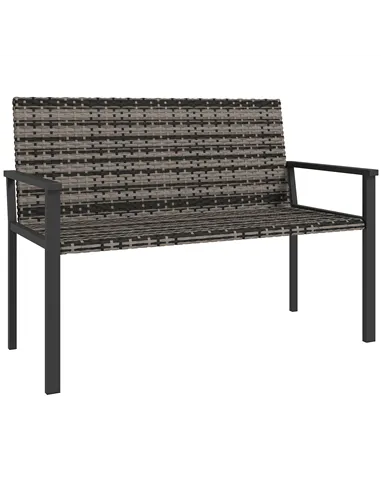 Outsunny Two-Seater Rattan Bench - Mixed Grey