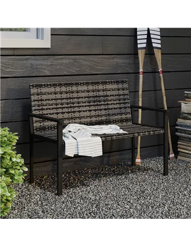 Outsunny Two-Seater Rattan Bench - Mixed Grey