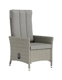 Outsunny 105°-150° Reclining Rattan Chair - Grey