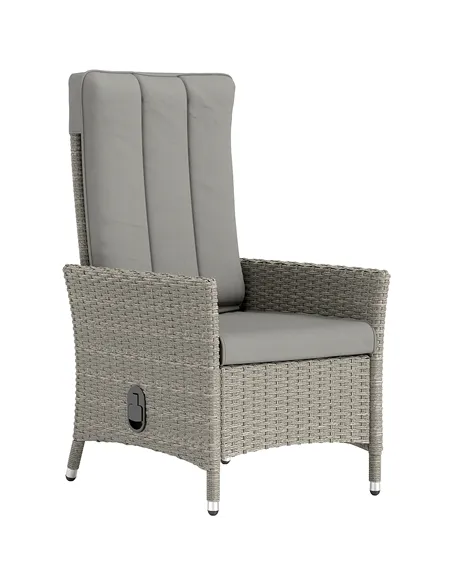 Outsunny 105°-150° Reclining Rattan Chair - Grey
