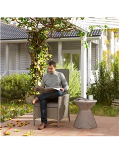 Outsunny 105°-150° Reclining Rattan Chair - Grey 2