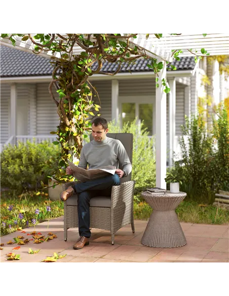 Outsunny 105°-150° Reclining Rattan Chair - Grey