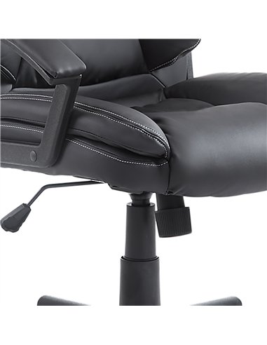 HOMCOM Office Chair, Computer Desk Chair, PU Leather Mid Back Executive Chair with Adjustable Height and Swivel Rolling Wheels f