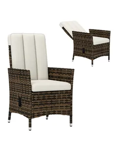 Outsunny 105°-150° Reclining Rattan Chair - Cream