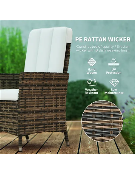 Outsunny 105°-150° Reclining Rattan Chair - Cream