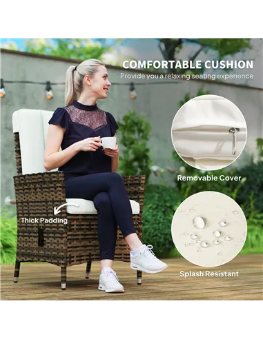 Outsunny 105°-150° Reclining Rattan Chair - Cream