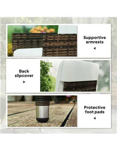 Outsunny 105°-150° Reclining Rattan Chair - Cream