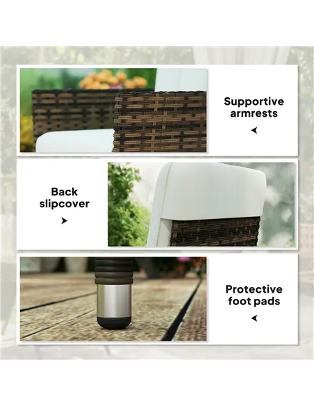 Outsunny 105°-150° Reclining Rattan Chair - Cream